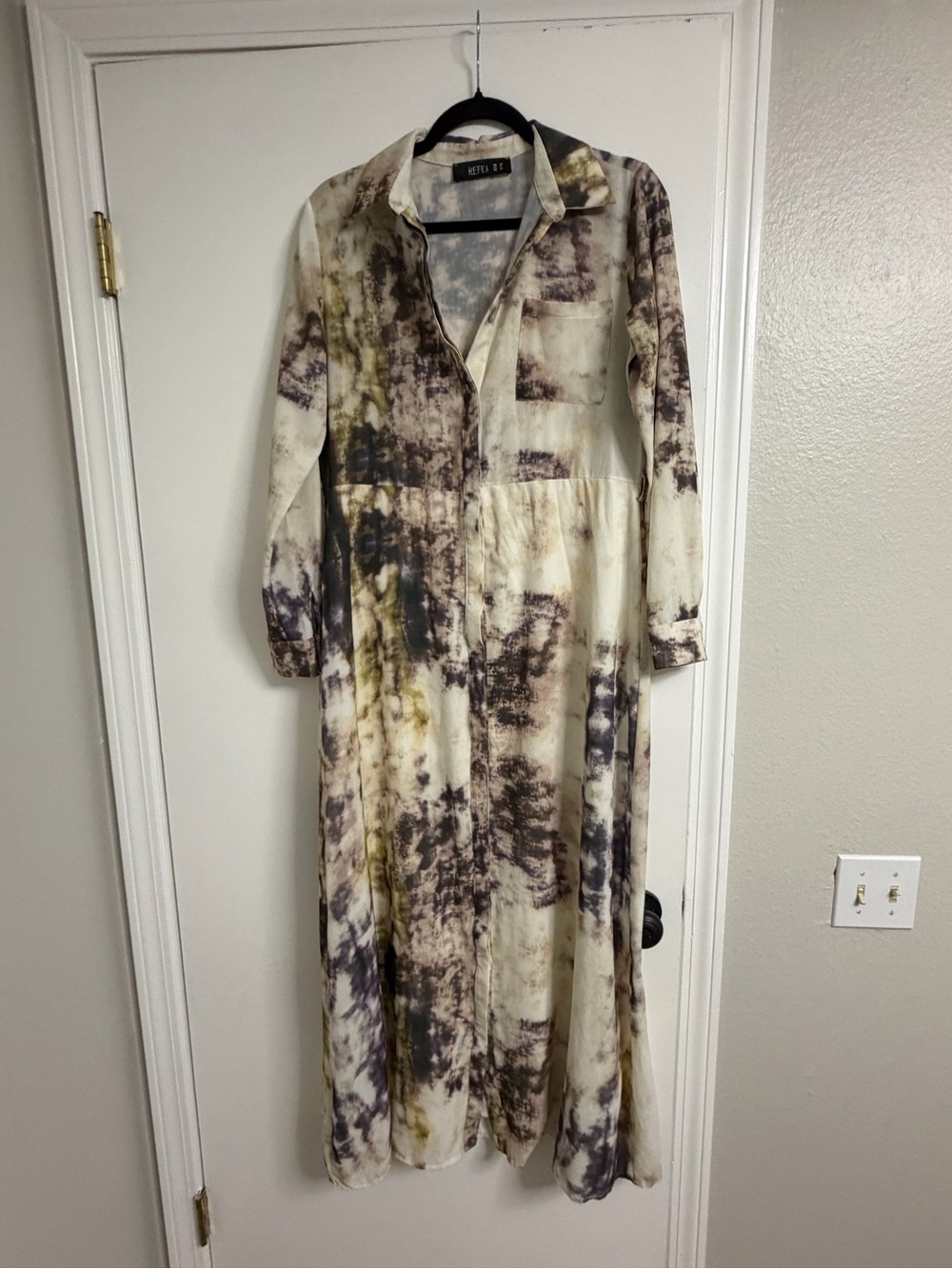 Refka Printed Long Sleeve Maxi Dress - Cream Multi
